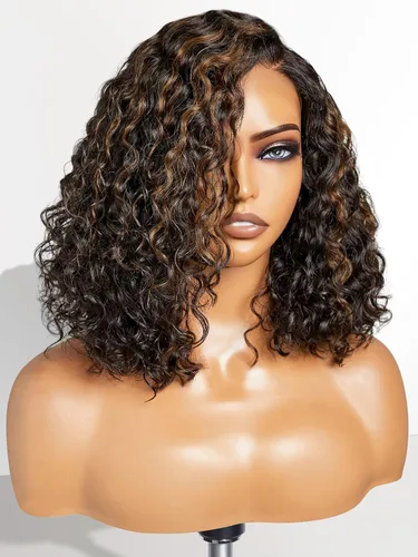 Miniatura 35 de LUVME HAIR - Peluca de cabello humano estilo Bob, de 8 pulgadas, precortada, sin pegamento, con cierre de encaje HD, predepilada, cabello humano