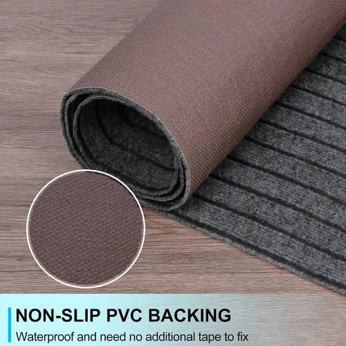 Miniatura 4 de HARFINGTON Runner Rugs - Alfombra antideslizante para interiores y exteriores, tapete lavable con superficie a rayas para pasillo, balcón, Gris
