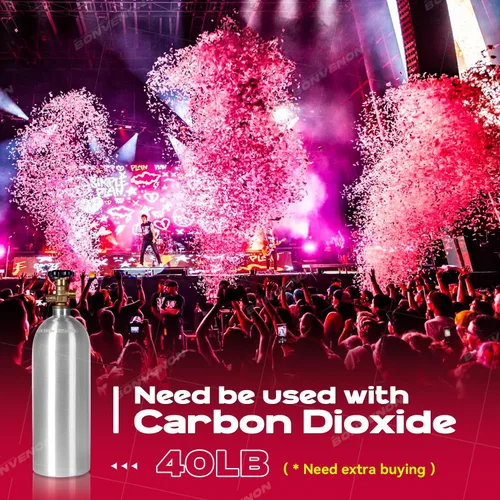 Miniatura 4 de Máquina de cañón de confeti de CO2 Control DMX con estuche de vuelo, cañón de confeti de boda para discoteca discoteca fiesta de escenario (Mini)