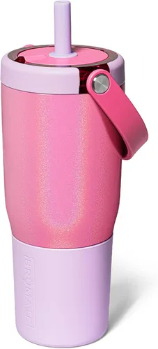 BrüMate Resa - Vaso de viaje 100% a prueba de fugas de 25 onzas con asa y pajilla, popote suave flexible, funda de silicona para mayor durabilidad,