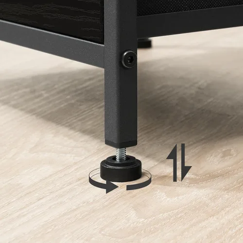 Miniatura 10 de HOOBRO Mesita de noche con estación de carga, mesita de noche con luces LED y 2 cajones de tela, mesa auxiliar con 2 salidas de CA y puerto USB