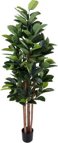 Pure Garden - Planta de goma artificial, árbol sintético de 70 pulgadas con hojas de tacto natural, planta de interior realista en maceta para