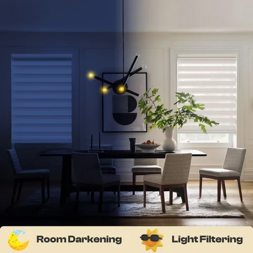 Miniatura 2 de Personalizadas MYshade - Persianas de cebra para ventanas sin cordones, persianas para ventanas con filtro de luz, tratamientos para ventanas