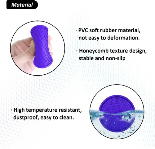 Miniatura 3 de Ohleats Juego de posavasos de 2 piezas para automóvil, impermeable en forma de panal de abeja, PVC antideslizante de 2.75 pulgadas, universal