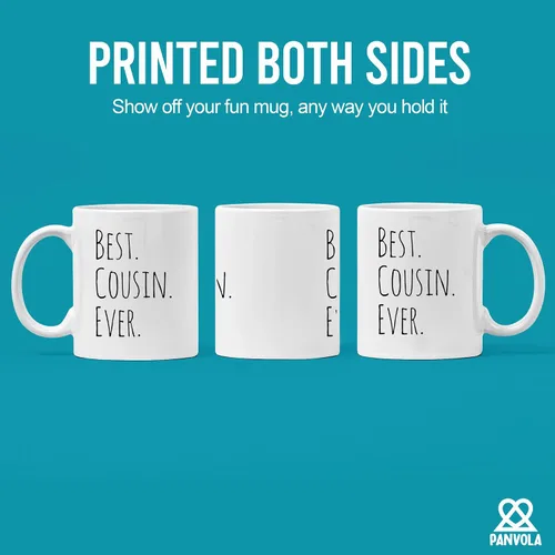 Miniatura 3 de Panvola Taza de café con texto en inglés "Best Cousin Ever", regalos para mujeres y hombres de la tía, tío, familia, reunión, vasos de cerámica, 11