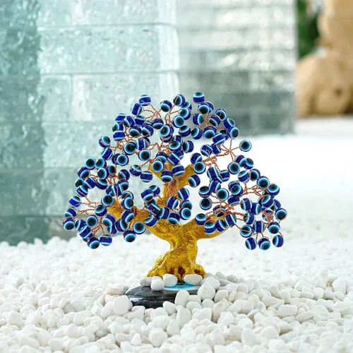 Miniatura 5 de YU FENG Árbol de Ojo Turco Nazar Azul de 6.8 pulgadas, Árbol Posavasos de Ojo Turco para Protección, Buena Suerte, Prosperidad, para Decoración