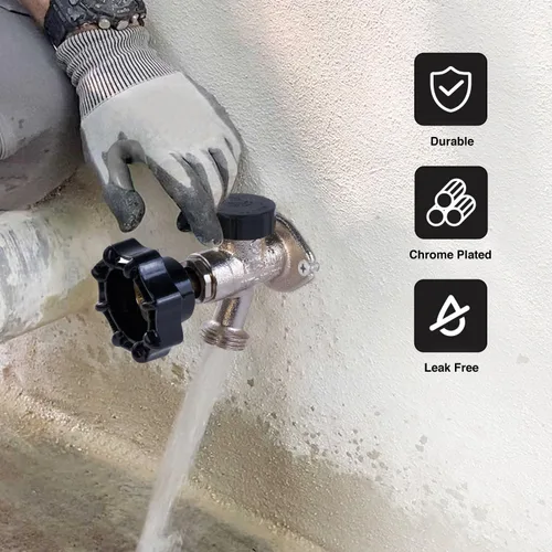 Miniatura 7 de Midline Valve Llave de sillín antiescarcha de 6 pulgadas con rompedor de vacío integral, latón cromado, sin plomo, entrada MIP/sudor de 1/2 pulgada