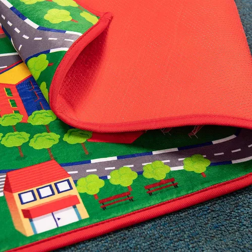 Miniatura 7 de Beetoy - Alfombra de coche de 31.5 x 67 pulgadas, alfombra de juego con carreteras para niños Portátil, antideslizante, alfombra educativa