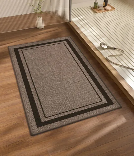 chakme Alfombras de baño de 32 x 17 pulgadas, ultra delgada, antideslizante, de secado rápido, absorbente, alfombra de baño para suelo de baño Beige