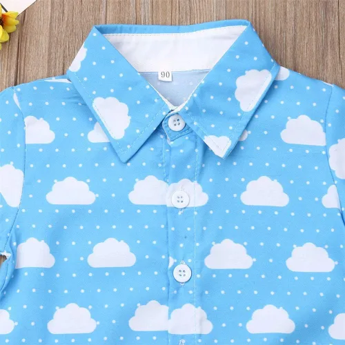 Miniatura 41 de Conjunto de camisa de manga corta con botones y pantalones cortos casuales con diseño de flamingo, para bebés y niños de 1 a 6 años, atuendos