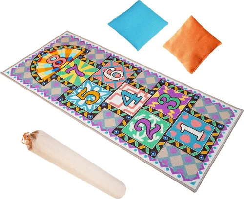 Miniatura 3 de Hopscotch - Alfombra para niños, para dormitorio y sala de juegos, alfombra para aula, 26 x 59 pulgadas, alfombra de juego lavable con respaldo