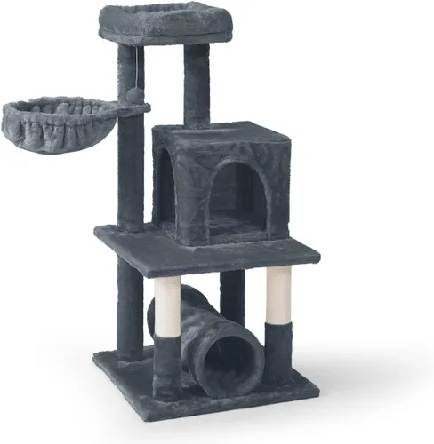 Miniatura 18 de CAPHAUS Torre de escalada alta moderna para juego en interiores para gatos grandes y gatitos, de 70 pulgadas con percha superior, casa cueva