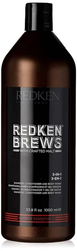 Miniatura 7 de Redken Brews Champú, acondicionador y gel de baño 3 en 1 para hombre Limpiador multiusos para el cabello y el cuerpo para hombres Hidrata
