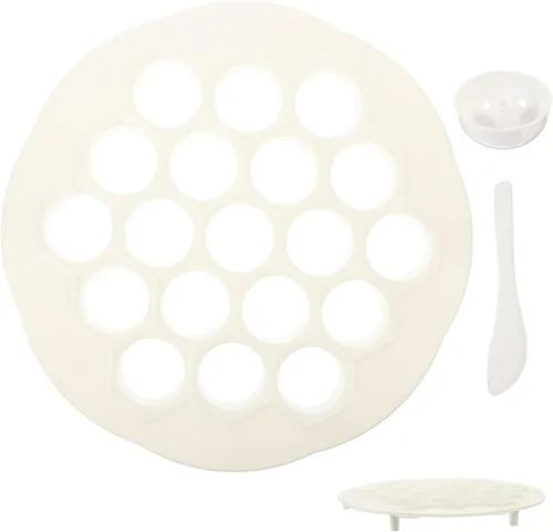 UPKOCH Tortillas de harina, 1 juego de ravioles para hacer albóndigas, pelmeni, moldes para albóndigas, máquina de bolas de masa con cuchara de