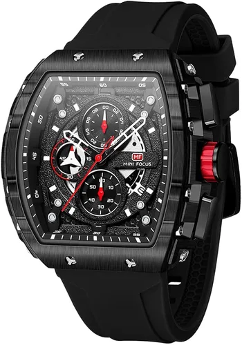 MF MINI FOCUS Watch Wristwatch Fashion Hollow Big Dial Luminous Waterproof Sport Analog Quartz Business Mens Watches Silicon Strap Dress Watch