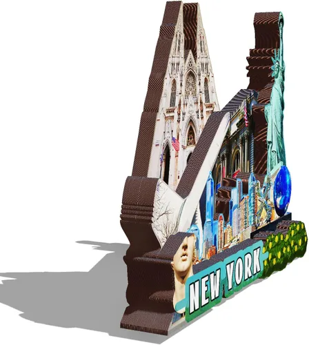 Miniatura 2 de Imán de madera para nevera de Estados Unidos, Nueva York, imanes 3D, recuerdos coleccionables de viaje, decoraciones hechas a mano, 2