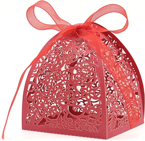 Miniatura 9 de KPOSIYA - 70 Cajas para dulces, cortadas con láser, 2.5 x 2.5 x 3.1 pulgadas, cajas de regalo para despedidas de soltera, cumpleaños o boda Oro