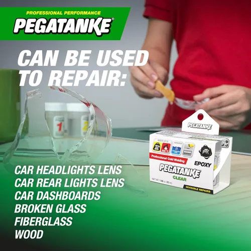 Miniatura 6 de PEGATANKE - Resina epoxi transparente de 2 partes Adhesivo profesional de soldadura en frío Pegamento de metal de alta resistencia para tanques