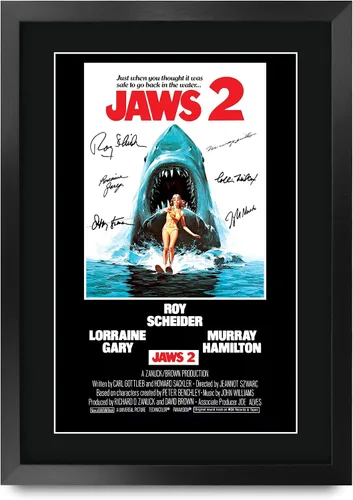 Miniatura 10 de HWC Trading Jaws 16 x 12 pulgadas (A3) - Regalos impresos firmados con autógrafo, montaje de presentación para fanáticos de recuerdos de películas