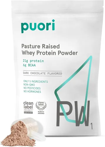 Miniatura 12 de Puori Proteína de suero en polvo, vainilla bourbon - PW1 criada en pasto, proteína de suero alimentada con pasto mezcla de bebida en polvo que