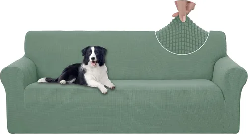 Miniatura 82 de U-NICE HOME Funda elástica para sofá, lavable, protector de muebles para sofá de 3 cojines, apta para mascotas (sofá, gris)