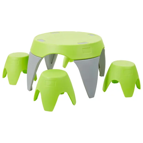 Miniatura 13 de ECR4Kids Ayana - Juego de mesa y taburete, mesa y sillas para niños al aire libre, azul cian/aguamarina, 5 piezas cian/aqua