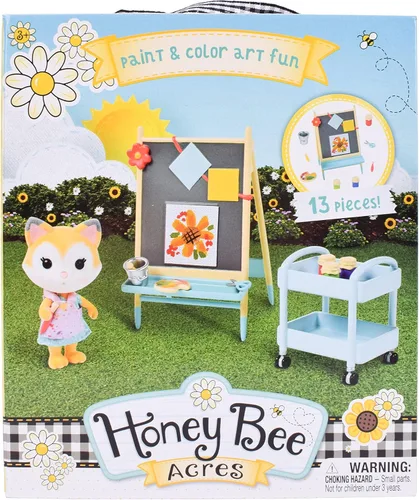Miniatura 2 de Sunny Days Entertainment Honey Bee Acres - Pintura y arte de color divertido - Juego de casa de muñecas de 13 piezas con figura exclusiva de zorro