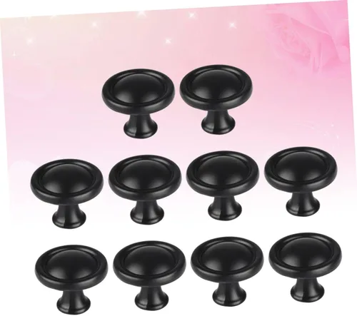 Miniatura 6 de OSALADI 20pcs aleación de aluminio manijas de gabinete redondo puerta tira hardware negro para gabinetes