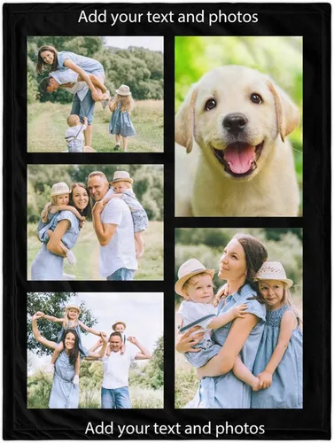 Miniatura 3 de Manta personalizada con 5 fotos y texto, manta con imágenes personalizadas, manta de forro polar divertida, ligera, súper suave, para sofá, cama