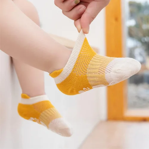 Miniatura 2 de Calcetines de agarre para bebé, antideslizantes, de malla fina, con ojales, unisex, para niña, niño, no visibles, calcetines de tobillo