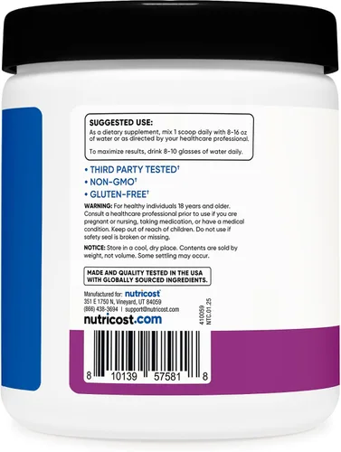 Miniatura 4 de Nutricost Monohidrato de creatina + hidratación con sabor a uva (30 porciones) - 7 vitaminas y minerales, 5000 mg de creatina por porción
