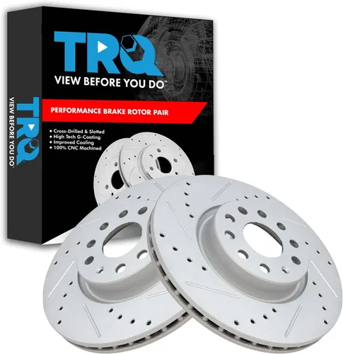 Miniatura 142 de TRQ Juego de rotores de freno de rendimiento trasero con revestimiento G premium compatible con Mazda 6 2014-2021