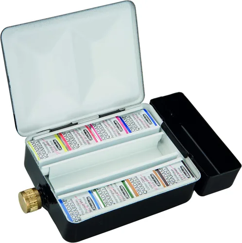 Schmincke Horadam Aquarell - Juego de pinturas de recipientes medianos en metal con contenedor de agua, set de 8 colores (74408097)