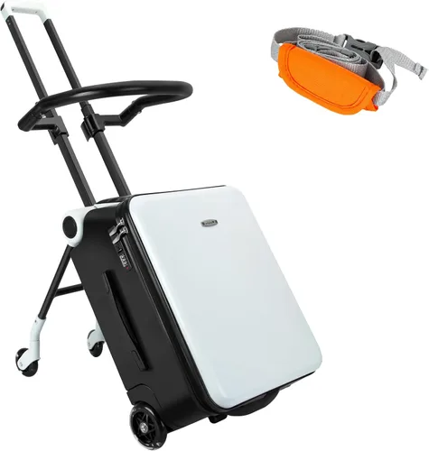 LemoHome Equipaje expandible con ruedas giratorias, maletas grandes con diseño de asiento para niños, equipaje duro para mujeres y hombres, equipaje