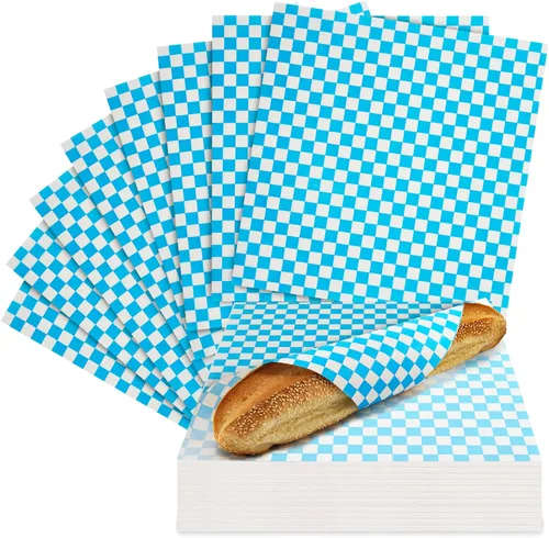 Miniatura 11 de Culiware - Hojas de papel Deli, 12 x 12 pulgadas, 1000 unidades, hoja de cera a cuadros clásica, forros de canasta de alimentos precortados, papel