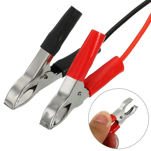 Miniatura 6 de YOKIVE 1 par de clip de cocodrilo doble con cable de prueba de puente de refuerzo Batería de conexión, ideal para equipos electrónicos