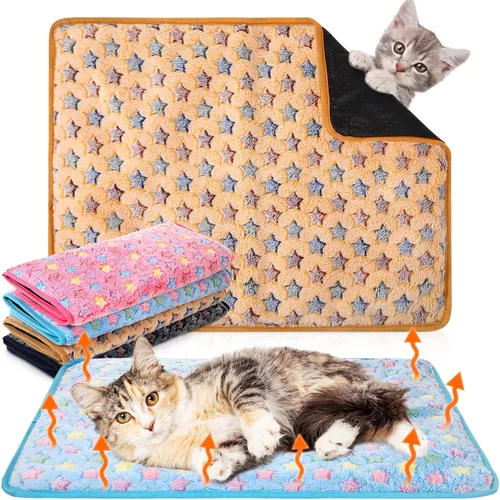 Paquete de 4 camas autocalentables para gatos, almohadilla autocalentable con funda extraíble, almohadilla térmica extra cálida para mascotas,