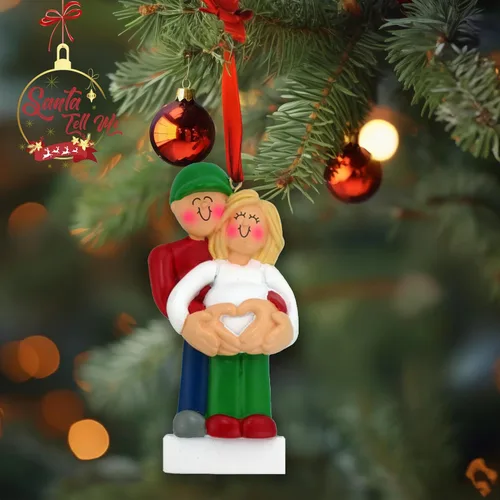 Miniatura 4 de Adorno de Navidad para embarazadas 2024, regalo personalizado para nuevos padres, adorno para padres primerizos, regalo para padres esperados