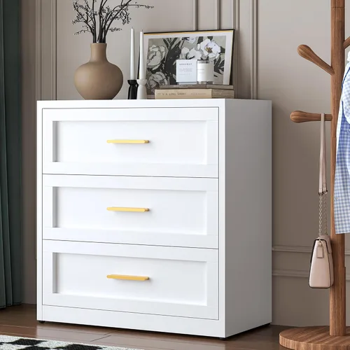 Miniatura 12 de LCAOPC Cómoda metálica negra de 3 cajones para dormitorio, cómoda ancha para armario, cómoda de metal, cómoda y cómoda para sala de estar, pasillo
