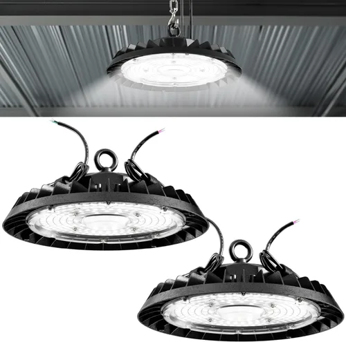 Miniatura 9 de Sunco UFO - Luz LED de alta bahía, 150 W, 21000 lúmenes, 5000 K, 100-277 V, regulable, 0-10 V, luces ultra brillantes para tienda comercial