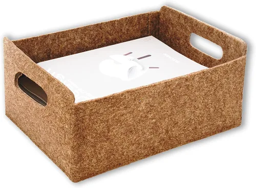 Miniatura 13 de Welaxy Cestas de almacenamiento plegables de fieltro, cubos de almacenamiento para estantes, caja de fieltro para niños, juguetes, revistas, libros