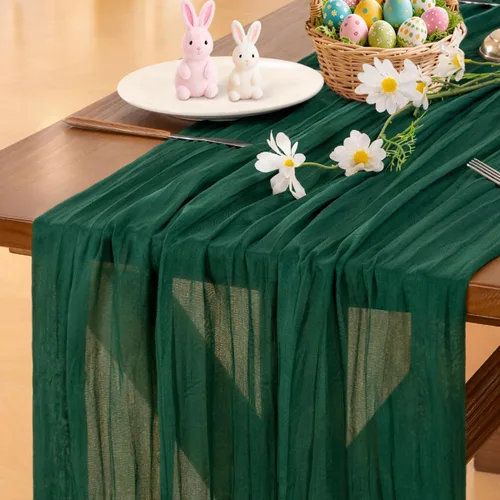 Miniatura 56 de Socomi - 10 caminos de mesa de gasa, estilo bohemio y rústico, para primavera, Pascua, bodas, fiestas, baby showers, cumpleaños y decoración, 120