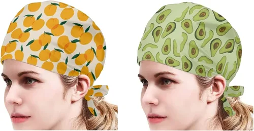 Miniatura 76 de Babrukda Paquete de 2 gorras con banda para el sudor ajustable con lazo en la espalda, gorro divertido