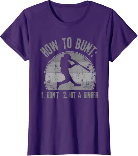 Miniatura 12 de Cómo Bunt Don't Hit A Dinger - Camiseta divertida de béisbol y sóftbol, Negro, S