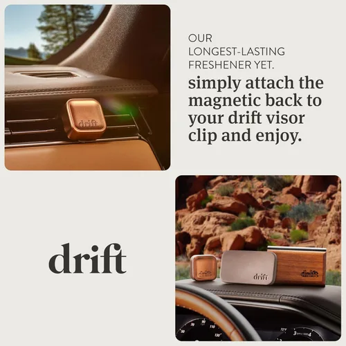 Miniatura 4 de Drift Clip de ventilación de metal, 3 recambios, ambientador de coche, difusor de aroma para automóvil, eliminador de olores de metal, cabaña