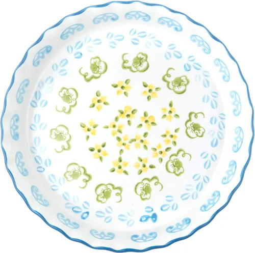 Miniatura 3 de Molde de cerámica para pastel, plato para pastel para horno, 10 pulgadas, plato redondo para hornear (estilo campestre)