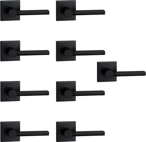 Miniatura 68 de NEWBANG Palanca de puerta de cama/baño para privacidad Baño e interior Manija de cerradura de puerta en negro mate envejecido, HD1601-DB-BK-1P