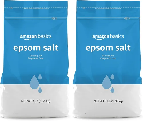 Miniatura 6 de Amazon Basics Epsom Salt Soak, sulfato de magnesio USP, 3 libras, paquete de 6