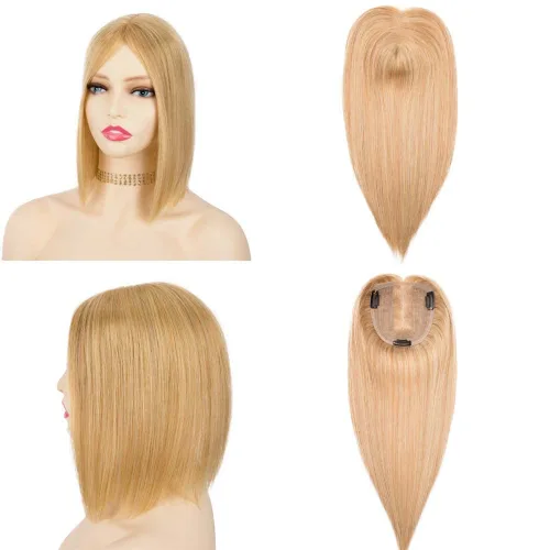 Miniatura 8 de originea Toppers de cabello humano 100% Remy con flequillo para mujer, base de seda, con clip, extensiones para adelgazar el cabello/cubierta