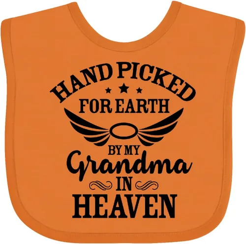 Miniatura 7 de inktastic Handpicked for Earth By My Grandma in Heaven Angel Wings Baby Bib